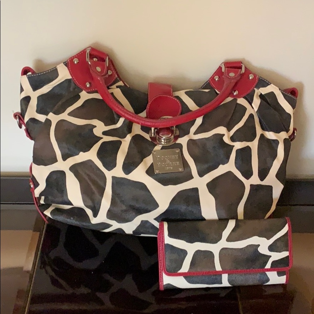 Dooney and Burke Giraffe print purse and wallet